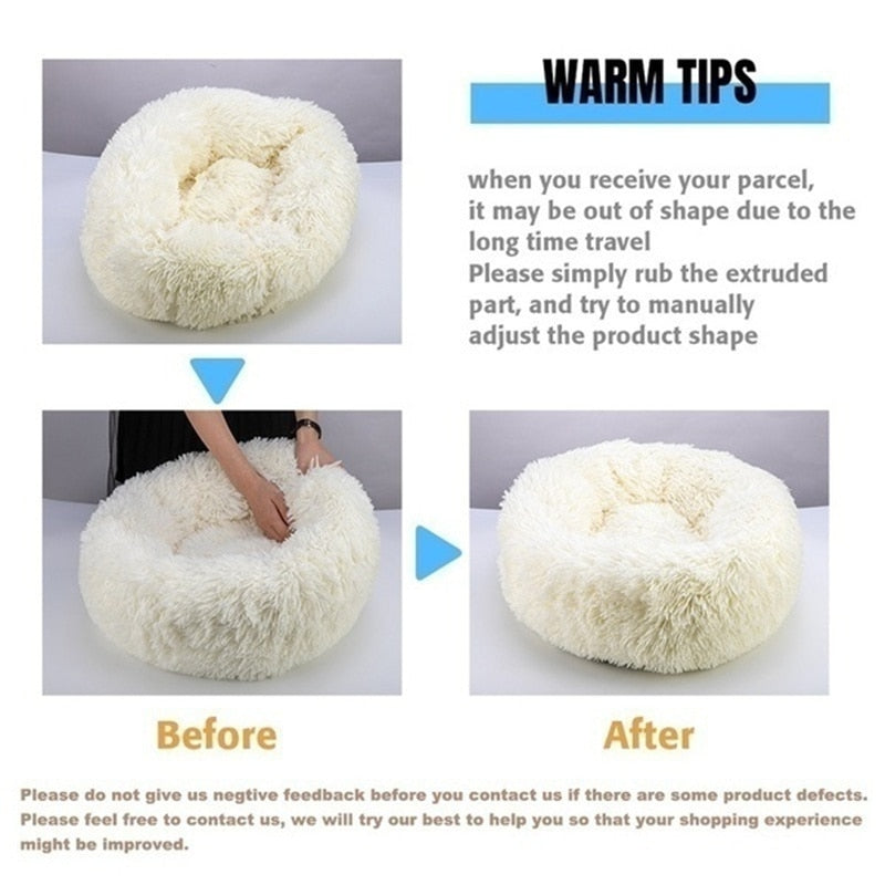 Fluffy Dog Calming Donut Bed (20cm - 60cm)